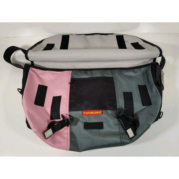 Timbuk2 Messenger Bag XL Pink Gray USA SF Made Commuter 23x13x8 Shoulder Bag - Picture 7 of 14